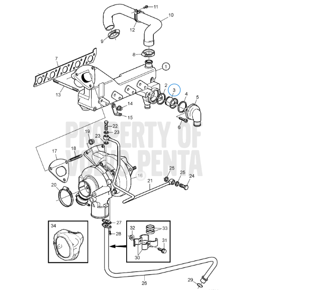 Termostaatti Volvo Penta 3840816