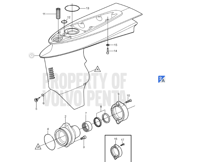Laakerikotelo Volvo Penta 3857097