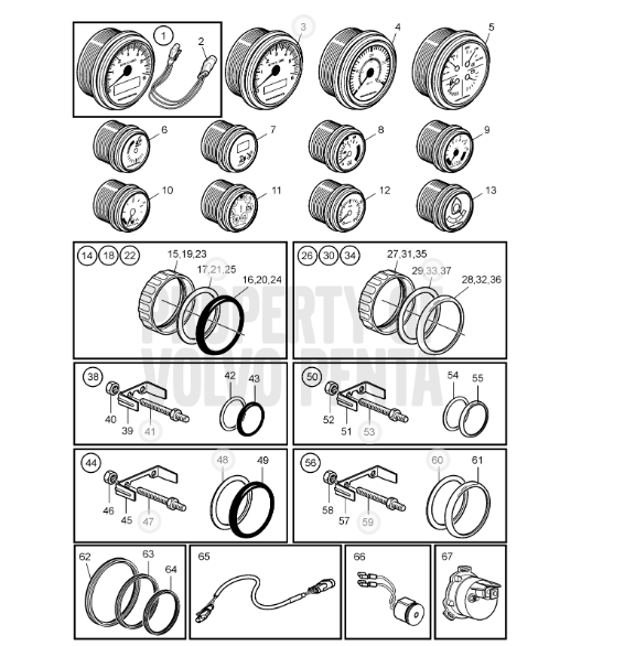 Kierroslukumittari Volvo Penta 3885697