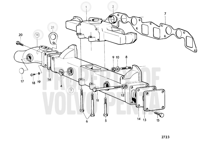 Pakoputkenmutka Volvo Penta 825600
