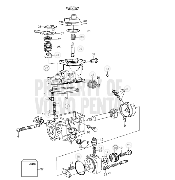 Pysäytyssolenoidi Volvo Penta 876615